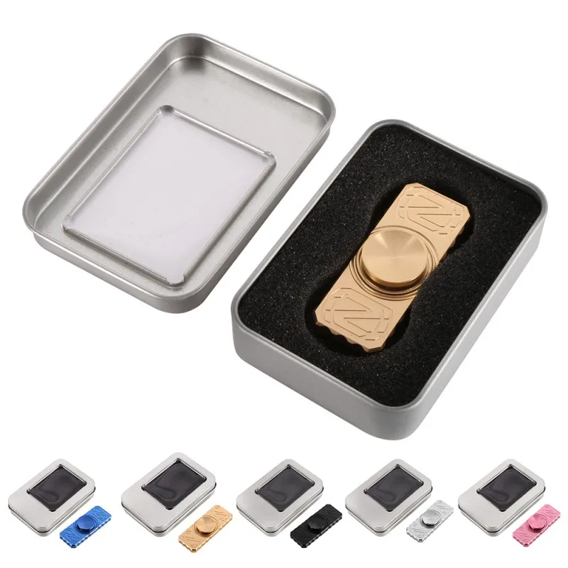 

2017 New Arrived Zinc Alloy rectangle Spinner For Autism and ADHD Finger Spinner Children Adult Toy With Iron Package