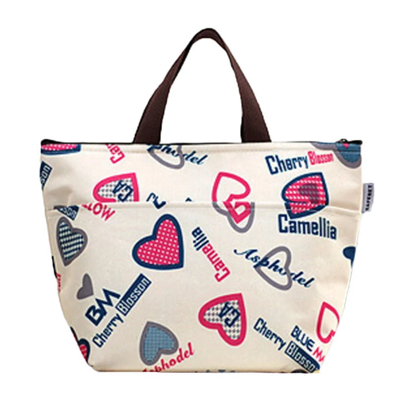 Для женщин Портативный утепленная Термальность охладитель Коробки для обедов Carry сумка путешествия Пикник-любовь