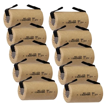 

real capacity 10 pcs battery SC batteries for power tools SUBC battery 1.2v nicd 1300mah russia spain warehouse fast deivery