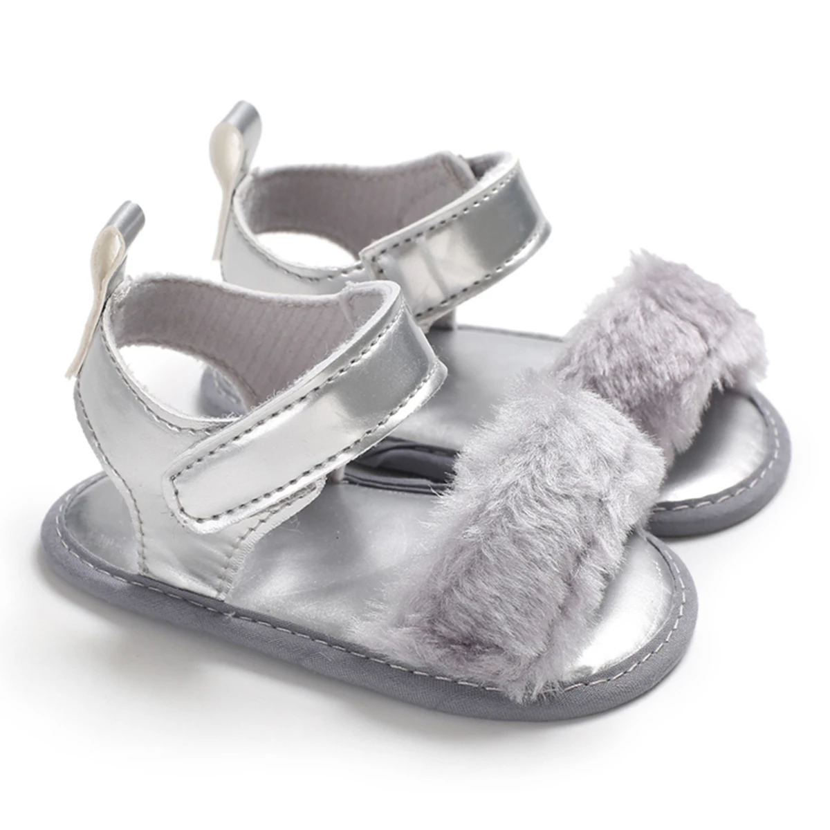 infant fur sandals