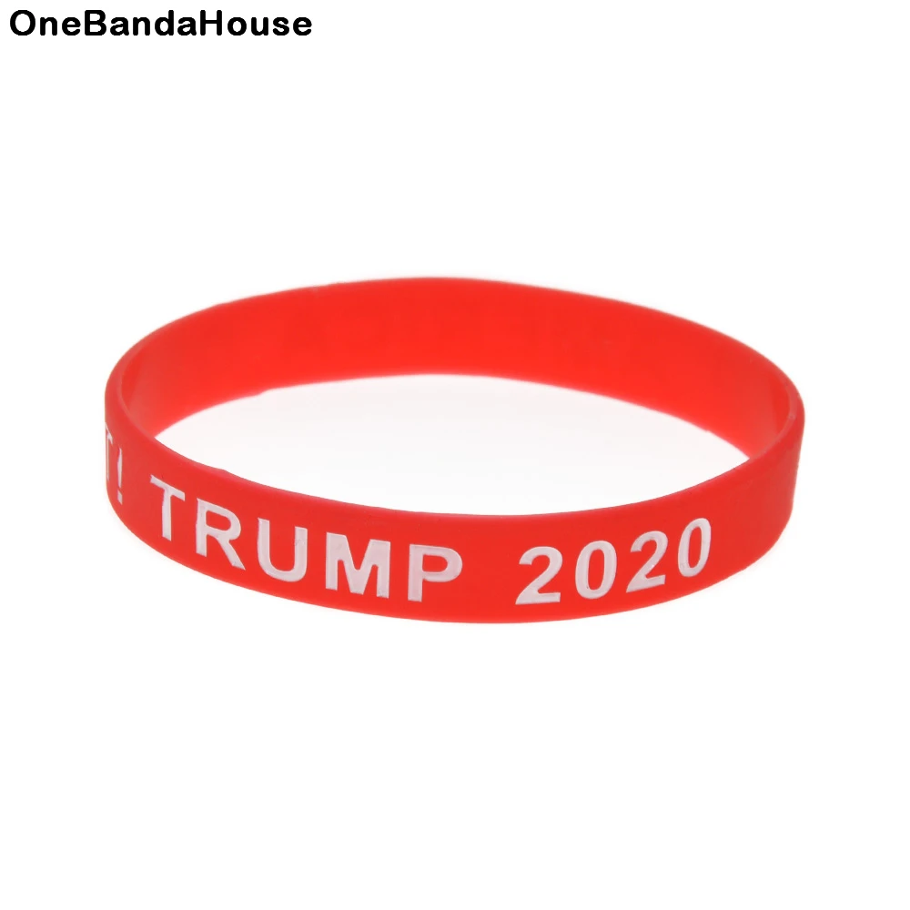 OBH 50PCS Keep America Great Trump 2020 Silicone Wristband Red for Surpport | Украшения и аксессуары