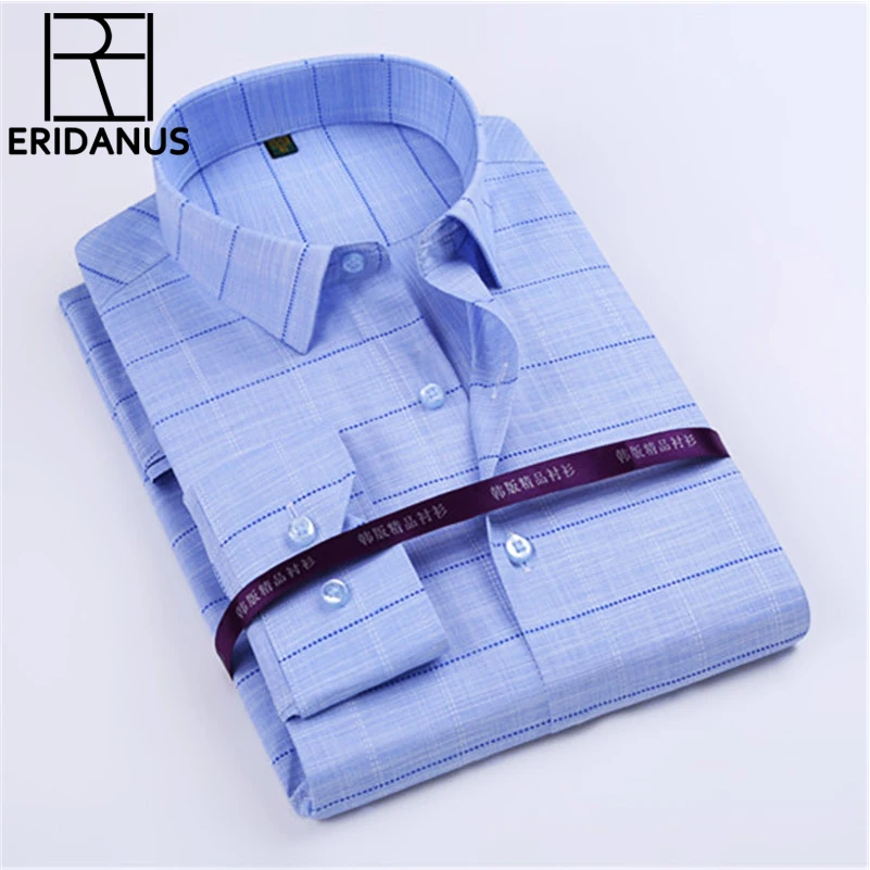 Meilleur ERIDANUS 2017 Printemps Nouvelle Arrivée Hommes Chemise De Mode Designer Manches Longues Slim Fit Haute Qualité Casual Coton Chemise 4XL M479