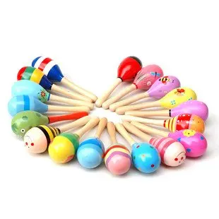 

Candice guo! Funny toy hot sale colorful wooden toy cartoon cabasa baby early development birthday gift 5pcs/lot