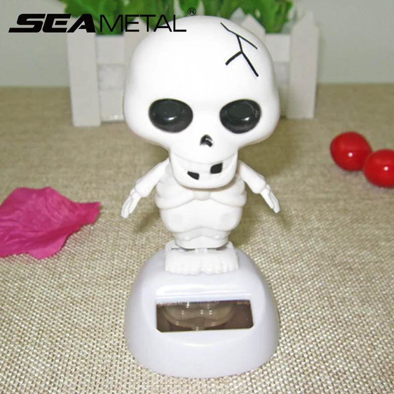 

Car Ornaments Solar Power Skull Robot Dashboard Shaking Head Car-styling Decoration Cute Toys Creative Auto Interior Accessories