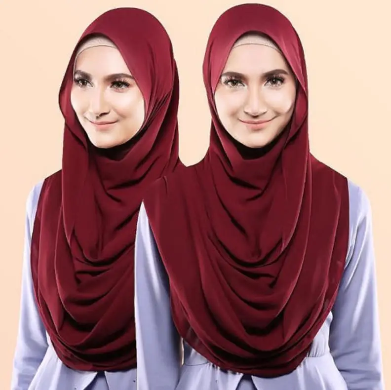 Модный мусульманский хиджаб Для женщин шифоновый длинный шарф Нижний шарф головных уборов Обёрточная бумага исламский головной