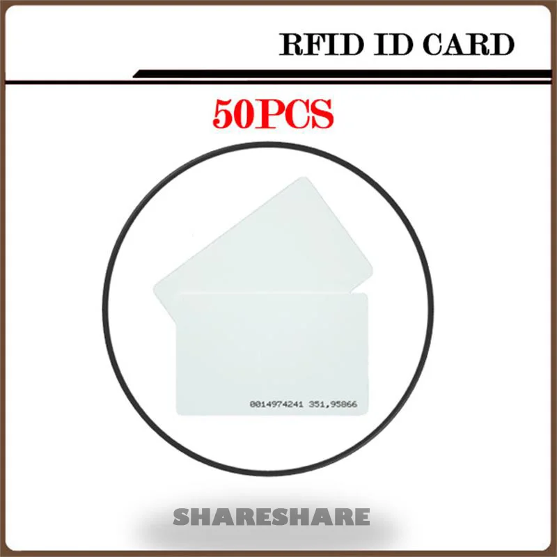 

50Pcs/Lot White Plastic Id Card RFID Card Etiquetas Nfc 125KHZ RFID Card For Access Control System and timeclock SHARESHARE