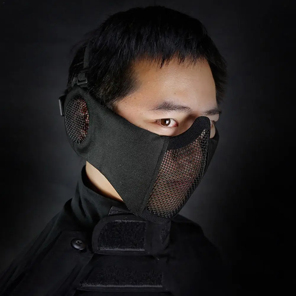 Защита ушей сетка нейлон половина маска из дышащего материала Стальная проволока шлем