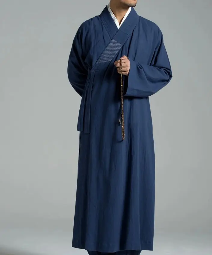 Unisex Summer washing Cotton&linen Buddhist monk robe lay meditation ...