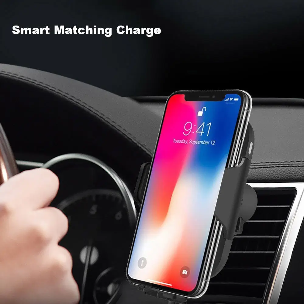 Automatic Infrared Sensor Car Fast QI Wireless Charger For Apple iPhone XS Max XR X 8 Plus Samsung  Note 9 S9 S8 xiaomi huawei