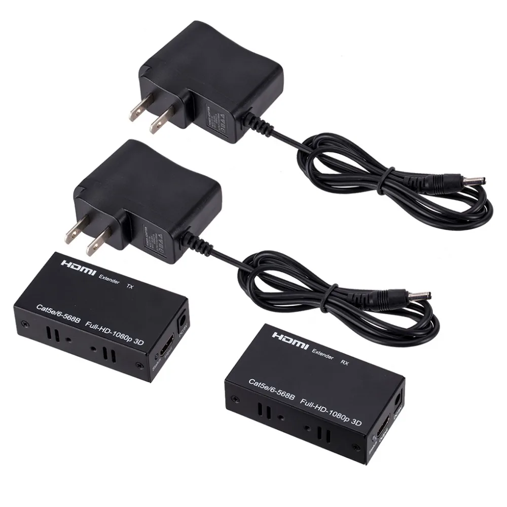 HDMI удлинитель EU/US HD сетевого кабеля ретранслятор Over Single Cat5E/6 RJ45 до 60 м 1080 P 3D