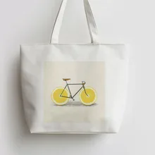 Лимон велосипед сюжеты из японского аниме сумка хозяйственная сумка с изображением мультипликационных героев школа плеча многоразовые Shopper AN245