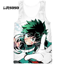 LIASOSO летний 3D принт Для мужчин бака топ, жилет Boku без герой Академии мой герой Академии Izuku рукавов Хип-хоп топы X1077