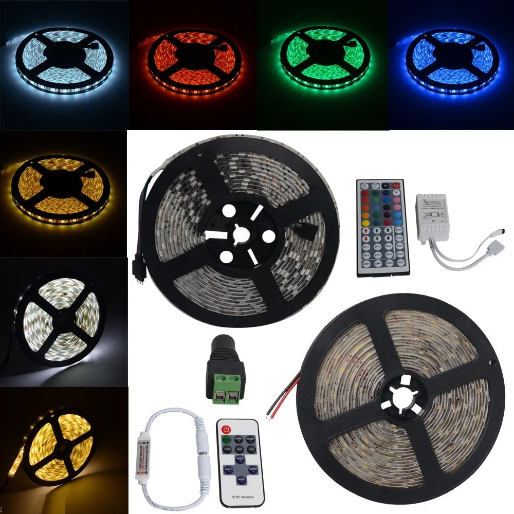 

Светодиодная лента освещения 5050 SMD Fexbile Водонепроницаемая IP65 Dc 12v Fita De с 44 клавишами/RF ИК пульт дистанционного управления