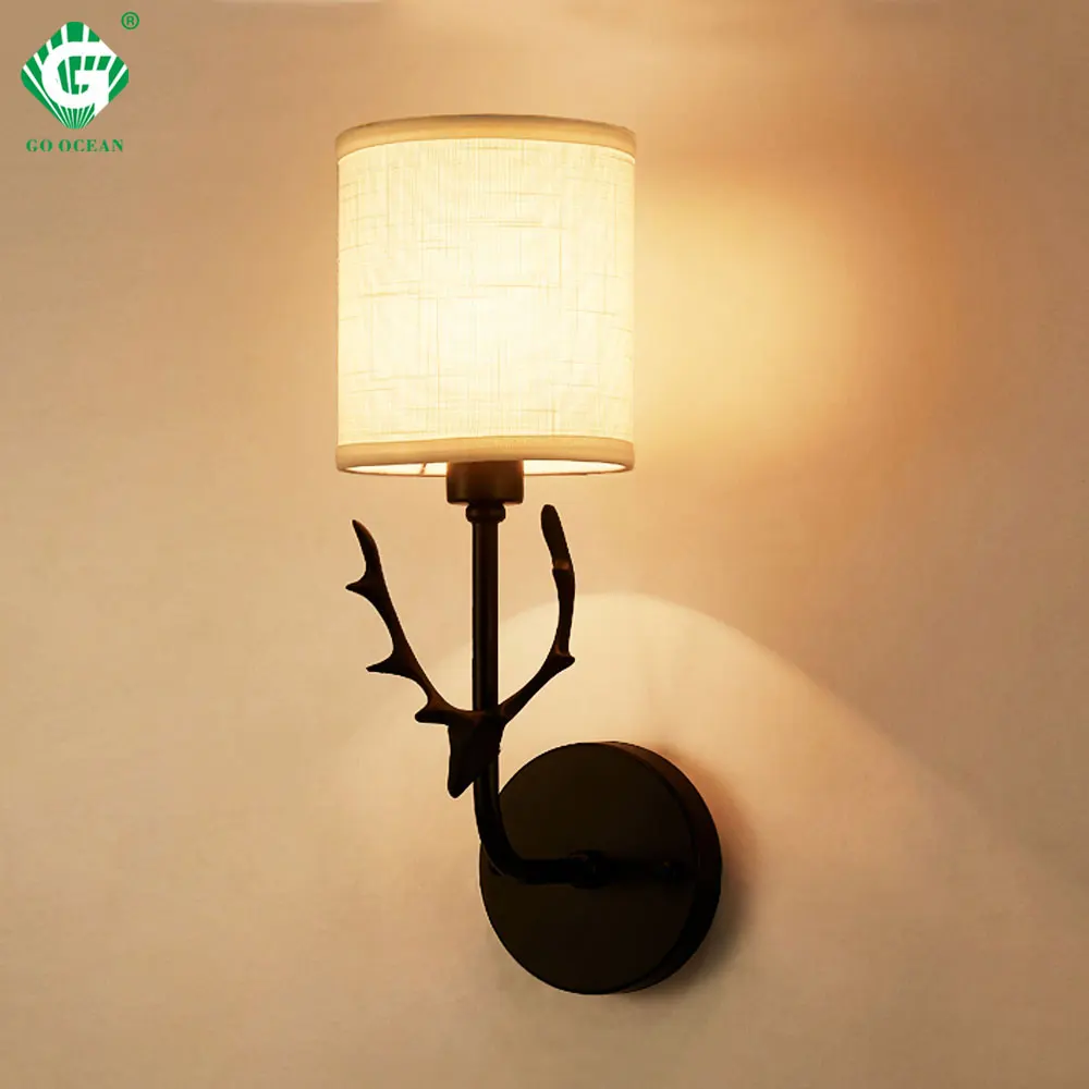 

White Black Bedside Wall Lamps For Bedroom Stair Home Night Lighting LED E27 Modern Sconces Wall Lamp Indoor Lights Fixtures