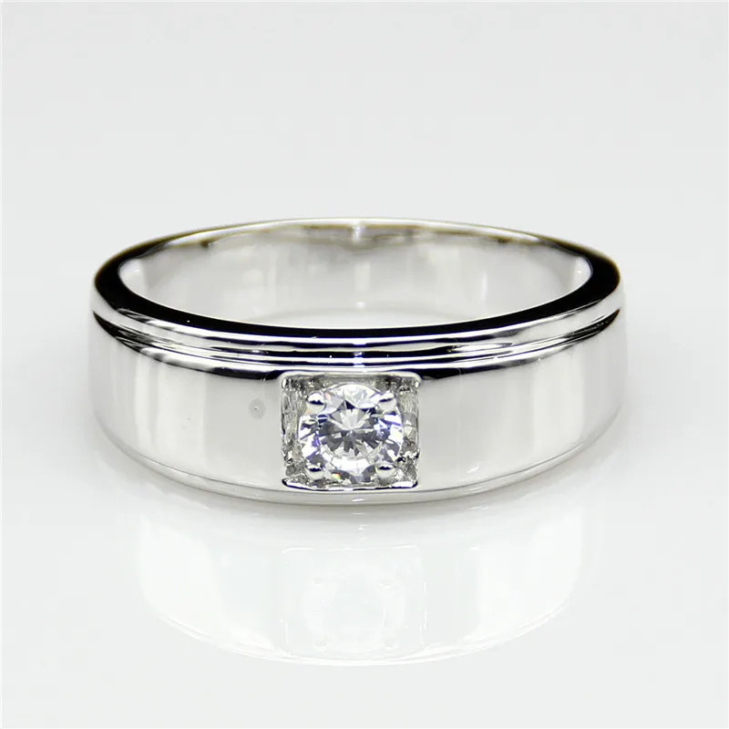 Lasamero 0 3ct Moissanites Lab Grown Diamond 9k White Gold Simple Lasamero 0 3ct Moissanites Lab Grown Diamond 9k White Gold Simple Solitaire Men S Wedding Band Ring In Rings From Jewelry Accessories On Aliexpress
