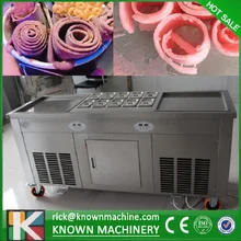 CE Certification Double square pans 3 Compressors roll Fried Ice Cream Make machine with temperature control (free ship)