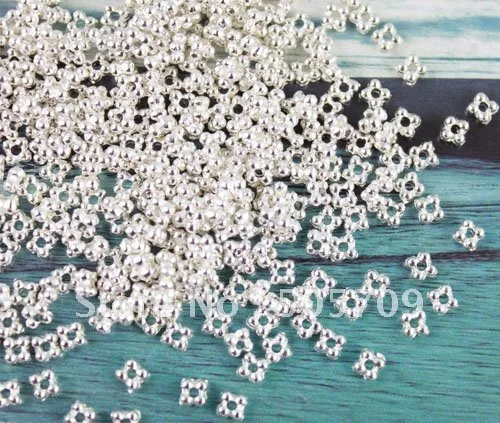 

1200 PCS Silver Color plate daisy spacer beads 3.5mm A1400SP