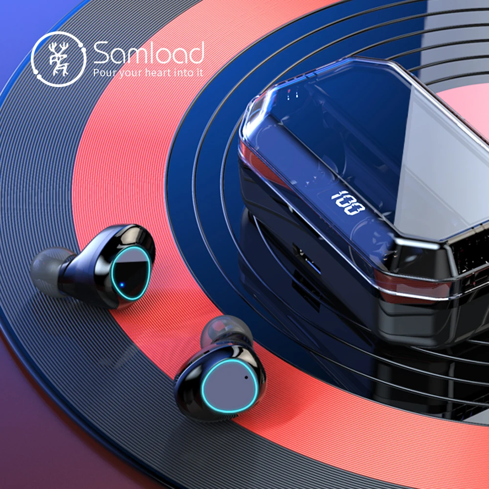 

Samload TWS Wireless Earphone Bluetooth 5.0 Headphones in ear Earbuds IPX7 Waterproof with 4200mAh Digital Display Charging Box