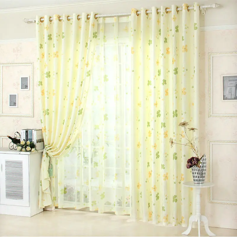 New Arrival Blue /Green /Gray Window Curtain For Living Room Floral