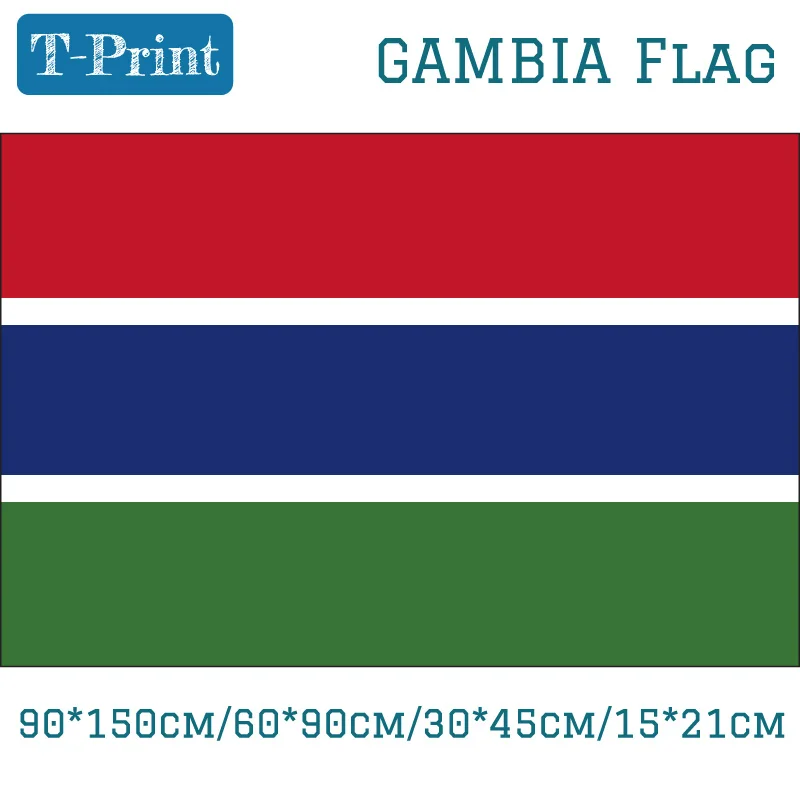 

Free shipping Gambia National Flag 90*150cm/60*90cm/30*45cm Car Flag 15*21cm 3x5ft Banners