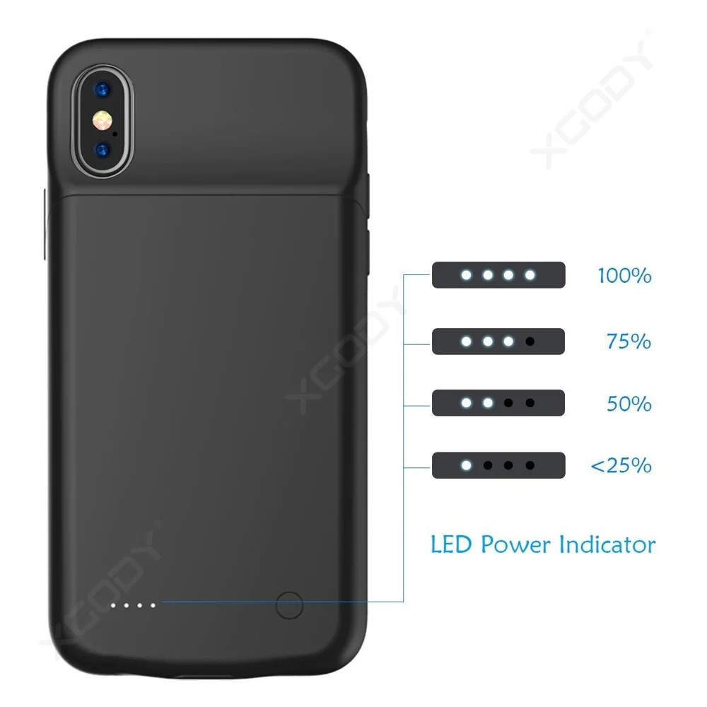 Умный чехол XGODY 3200 мАч для Apple iphone X XS Мобильный Внешний аккумулятор зарядки