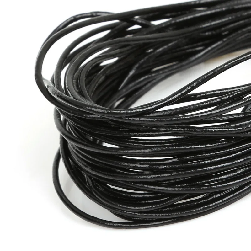 Jewelry Findings & Components hot 5meter/lot 1/1.5/2/3mm Genuine Cow Leather Round Thong Cord DIY Bracelet Findings Rope String For Jewelry Making jewelry components and findings Jewelry Findings & Components