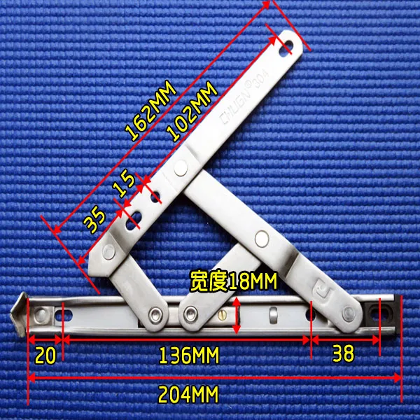 Spring 304 stainless steel flat open sliding support of the 18-party 8-Inch sliding window hinge open pole bracing