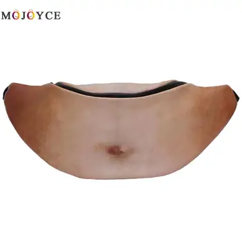 

Funny Pop Dad Bod Money Belt Bag Men Travel Bags Flesh Color Creative Fanny Pack Beer Fat Belly Bum Pouch Waist Bag