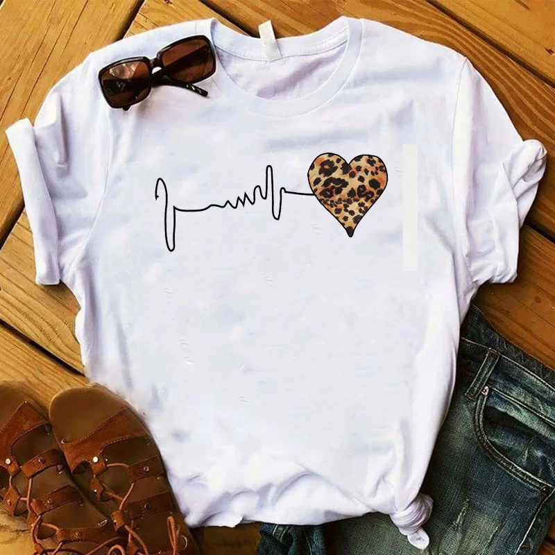 2019 Women Shirt Leopard Love Cute Fashion Summer Women Graphic Printed Top Short Sleeve Tshirt Female Womens T T-shirt 2019 Women Shirt Leopard Love Cute Fashion Summer Women Graphic Printed Top Short Sleeve Tshirt Female Womens T T-shirt