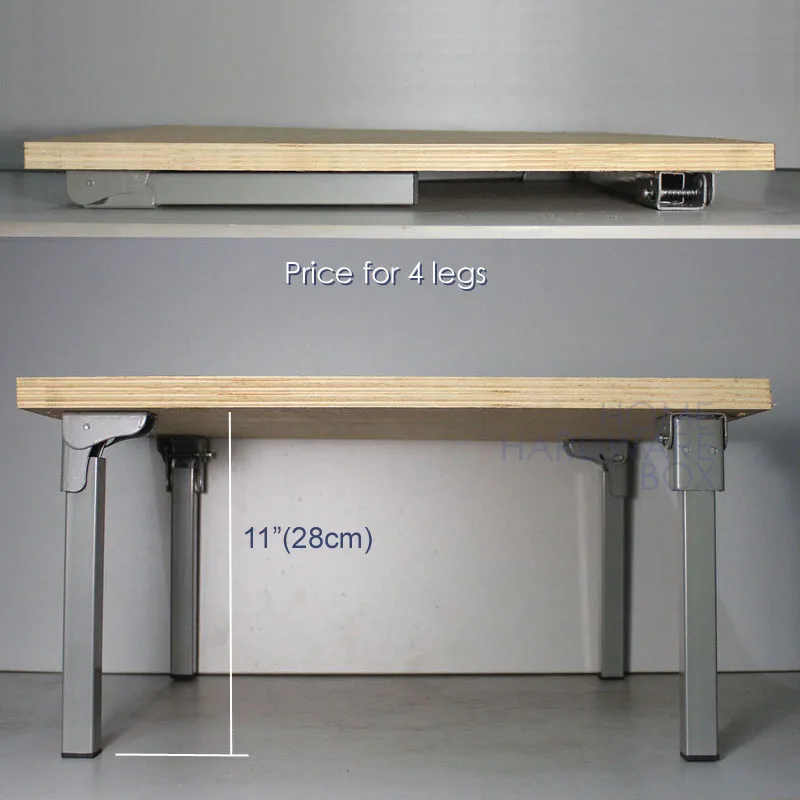 4 pc folding leg 28cm foldable legs feet bracket table bed extension