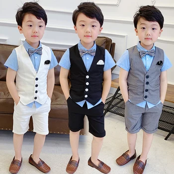 

New Boys Vest Pant Clothing Sets 2pcs For Wedding and Birthday Kids Dress Suit Clothes Sets Boys Clothing Sets Children Costume