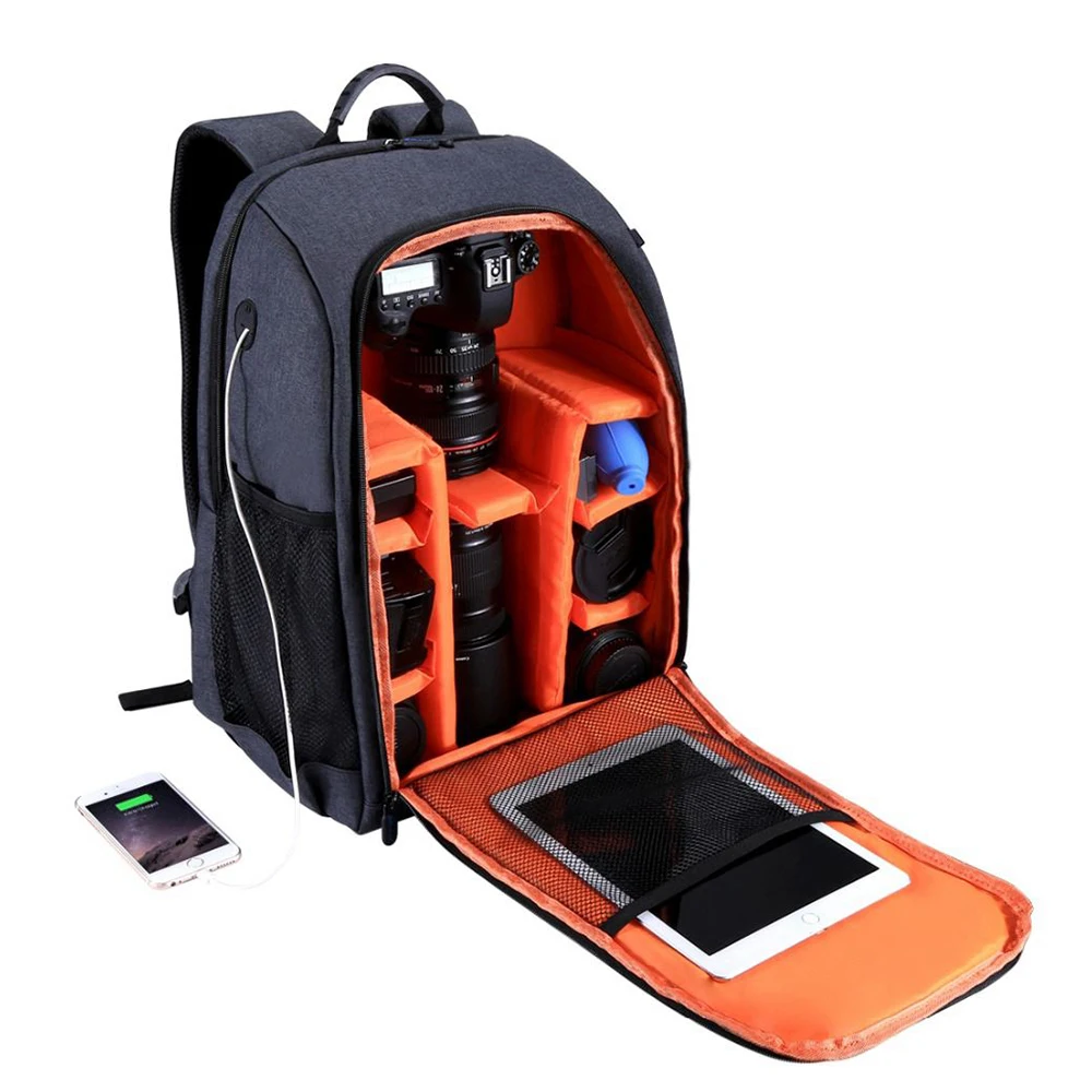 Top Deals PULUZ Multifunctional Waterproof Scratchproof Digital DSLR Camera Photo Video Shoulder SLR Camera Bag w/Rain Cover
