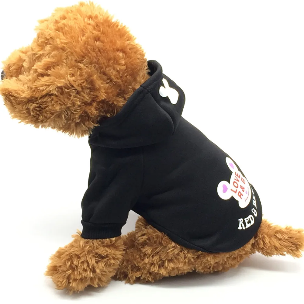 Ультразвуковая мультяшная Собака Медведь Письмо печати пальто куртка одежда теплый свитер одежда щенка костюм одежда куртка размер XS-XXL