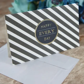 

multi-use 25pcs gold happy every day Card with envelope Scrapbooking party invitation DIY Decor gift party card