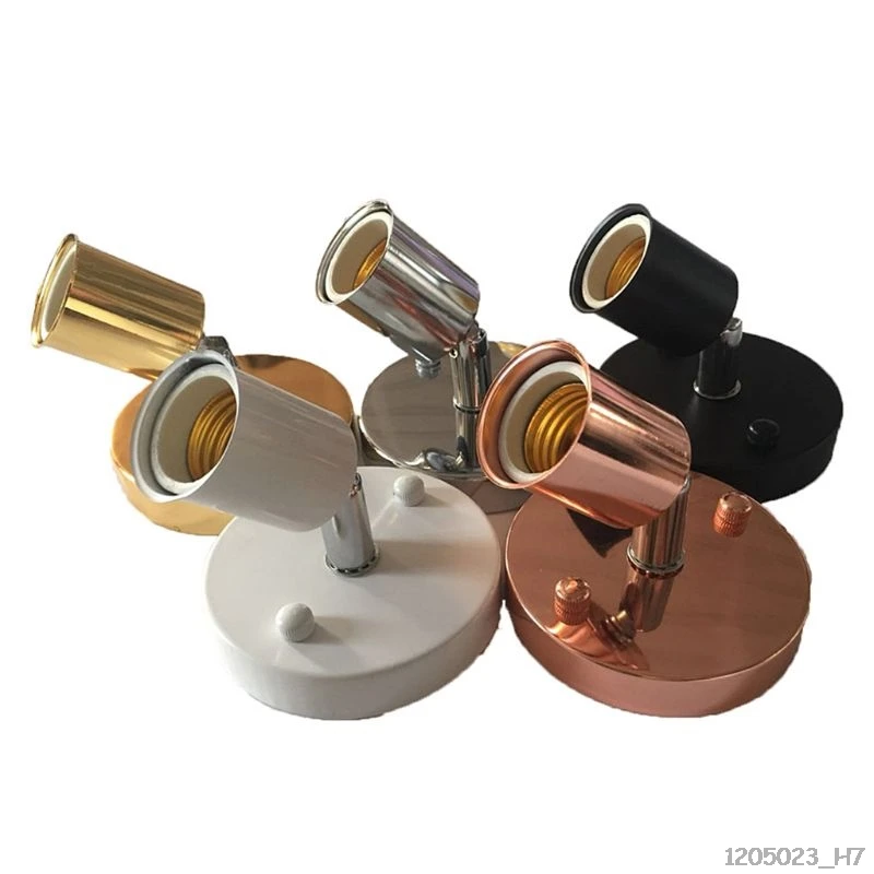 

E27 Bulb Holder Modern Wall Lamps Sconces 180 Degrees Rotation Wall Lights Decor For Bar Restaurant Home