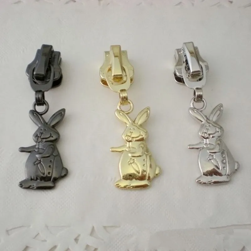 DONYAMY 5pcs 5# DIY Small Rabbit Metal Zipper Pull Hhead | Дом и сад