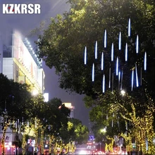 KZKRSR Водонепроницаемый Открытый ЕС/США штекер многоцветный 30 см метеоритный дождь трубы светодиодный Рождество огни свадьба садовая гирлянда лампа