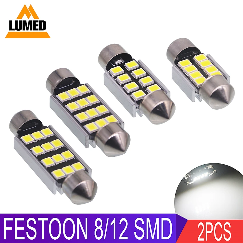 2x C5W светодиодная Автомобильная интерьерная лампа Canbus гирлянда 31 мм 36 39 42 8 12 LED