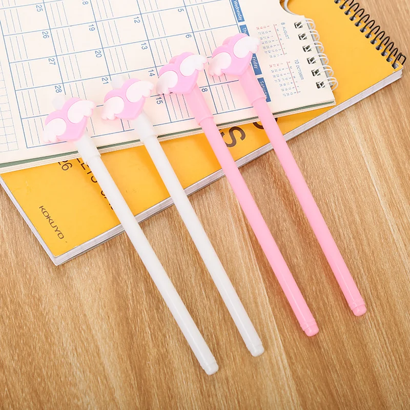 Bonito dos Desenhos Anjo Caneta Neutra Animados Estudantes Amor Aprendizagem Escritório Papelaria Assinatura Kawaii Escola 100 Pçs Asa