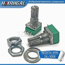 5 шт. RK097N 5 к 10 к 20 к 50 к 100 к 500 к B5K с переключателем аудио 3pin вал 15 мм усилитель потенциометра уплотнения hjxrhgal