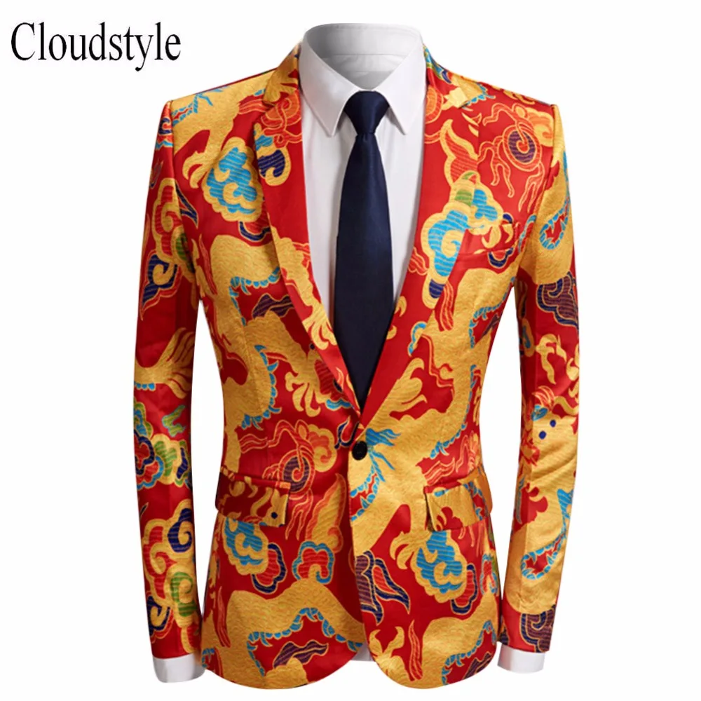 

Fashion Male suit Jacket Men Party Suit Blazer Fashion Digital Printing Autumn Spring Patchworked Single Button Slim Fit Blazer