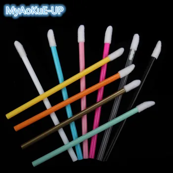 

Fashion Cosmetics 1000 Pcs 10 style Disposable Lip Brushes Lipstick Gloss Mini lip Stick Brush Makeup Brushes Tools Wholesale