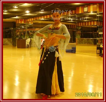 

.Transparent thin belly dance chest 7point furcal flare Blouse top CI01-06