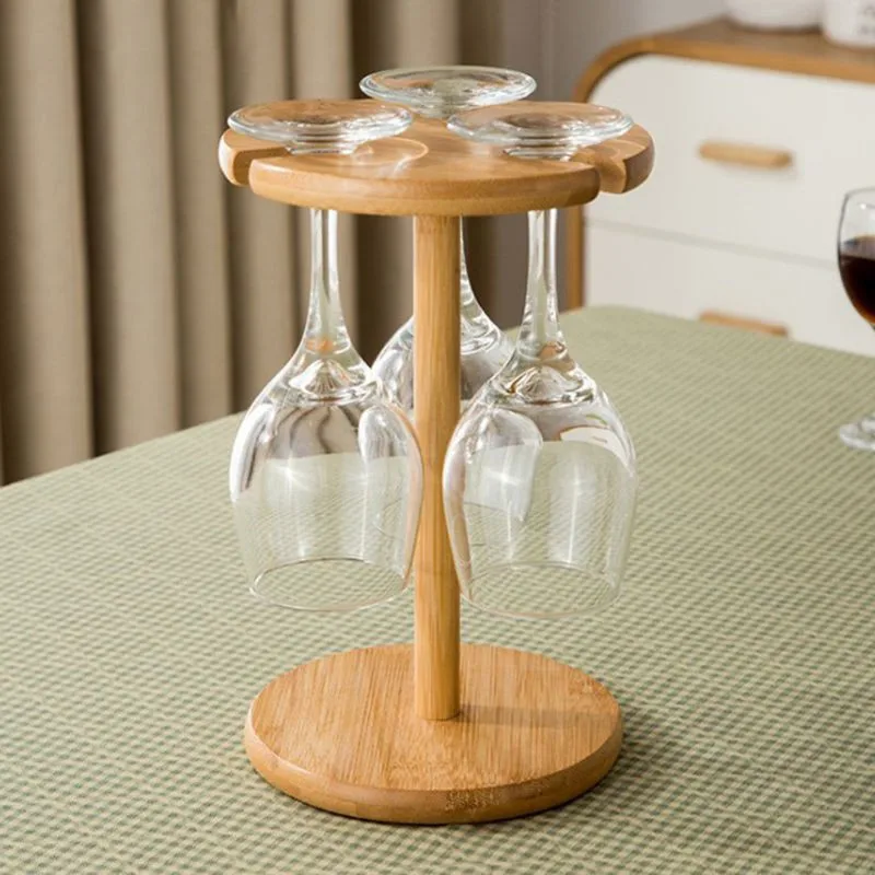 

Wooden Wine Glass Rack Hanging Cup Goblets Display Holder Organizer for Home Kitchen Bar