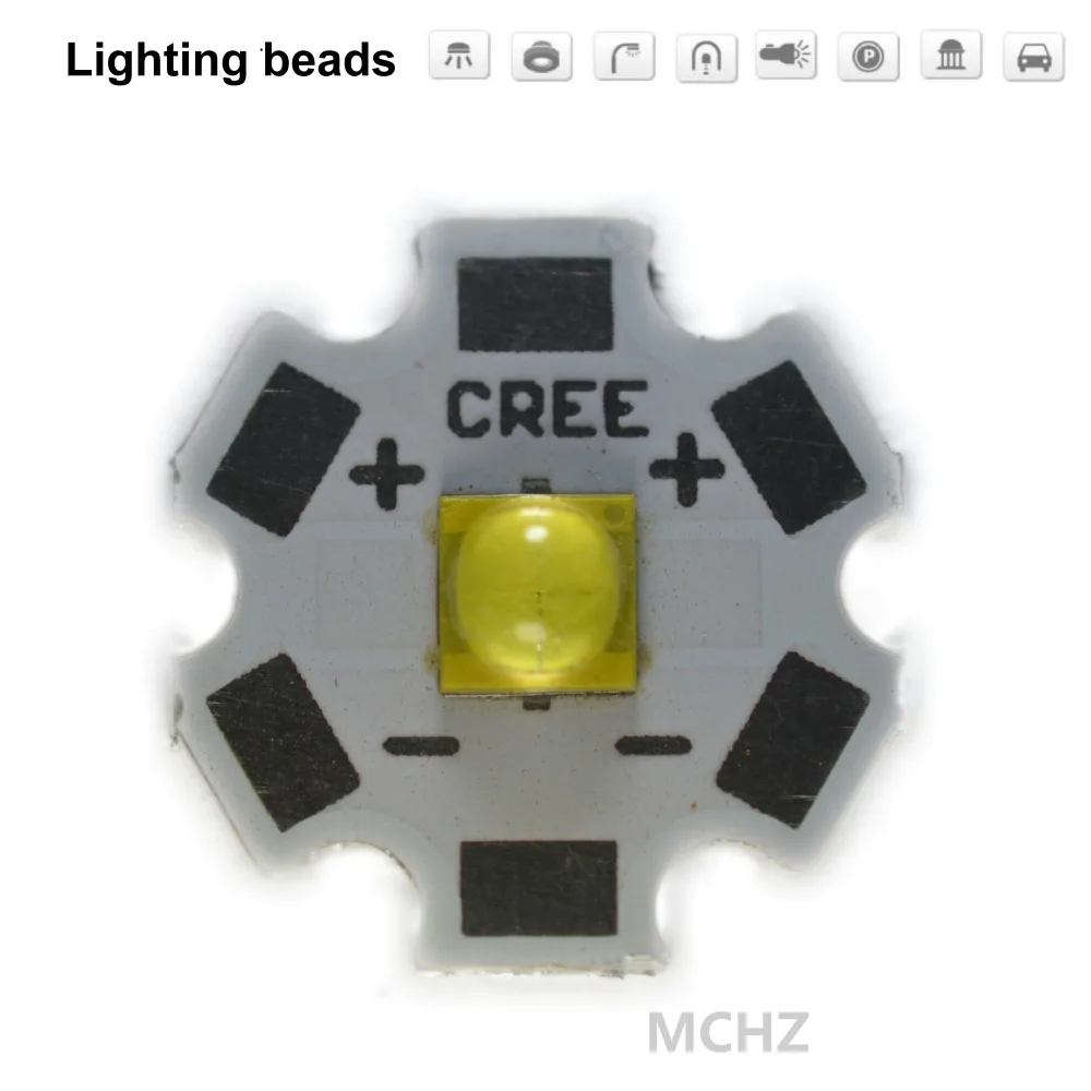 3 шт. CREE 5050 20 Вт флип-чип 5700 к 6000 К PCB20 мм XML XM-L XBD XPE XPL T6 светодиодный U2 светодиодный прожектор