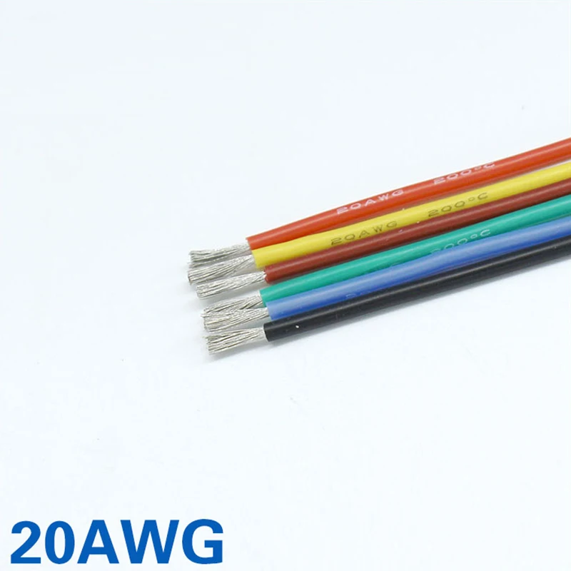 

FATJAY RC 1 meter 20AWG flexible soft silicone wire high temperature voltage resistant cable Ultra Flexible Test Line