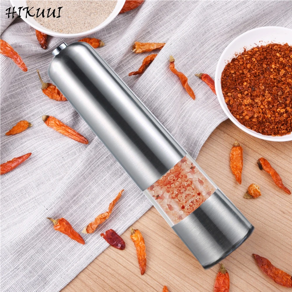 Stainless Steel Salt Pepper Electric Mill Grinder Spice Seasoning Grind