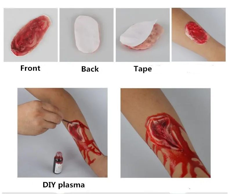 Макияж костюм наклейка "шрам" страшная маска ужаса Хэллоуин маски кровавый паразит вампир террор Реалистичная Вечерние Маски DIY