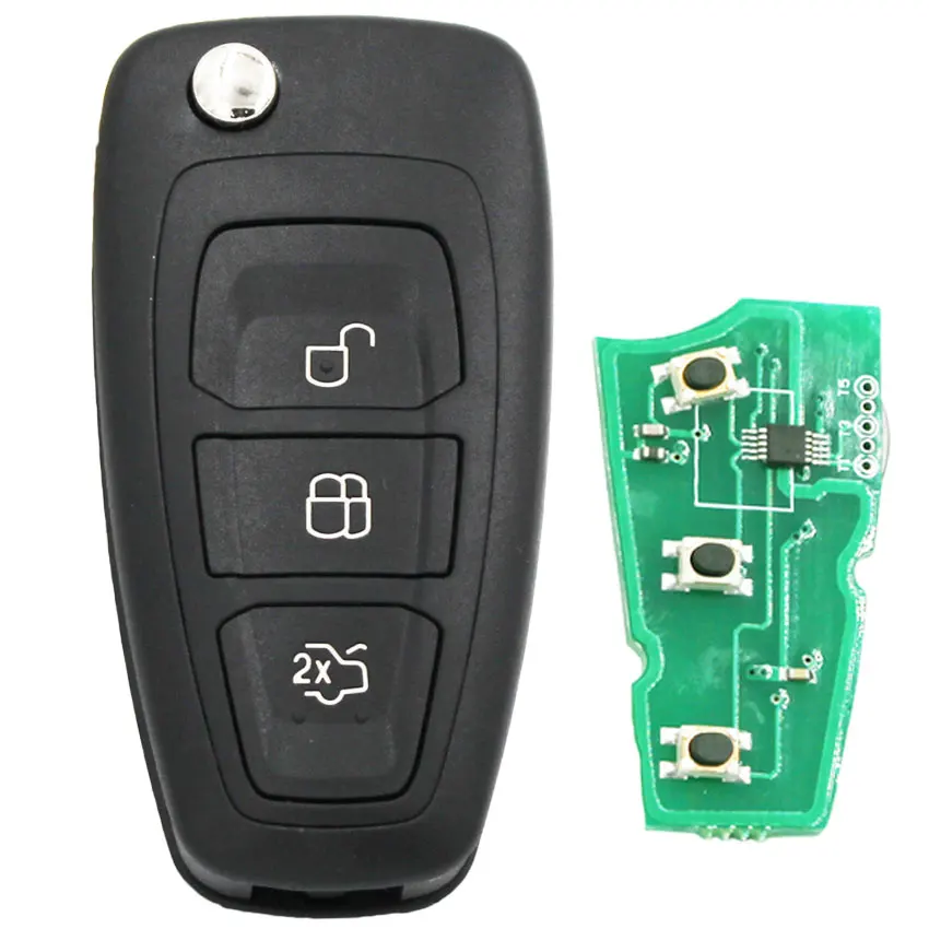 3 кнопки Smart складной дистанционного брелока 433 МГц с 4D60/4D63 чип для Ford Focus MK3 и T6 Ranger HU101 лезвие