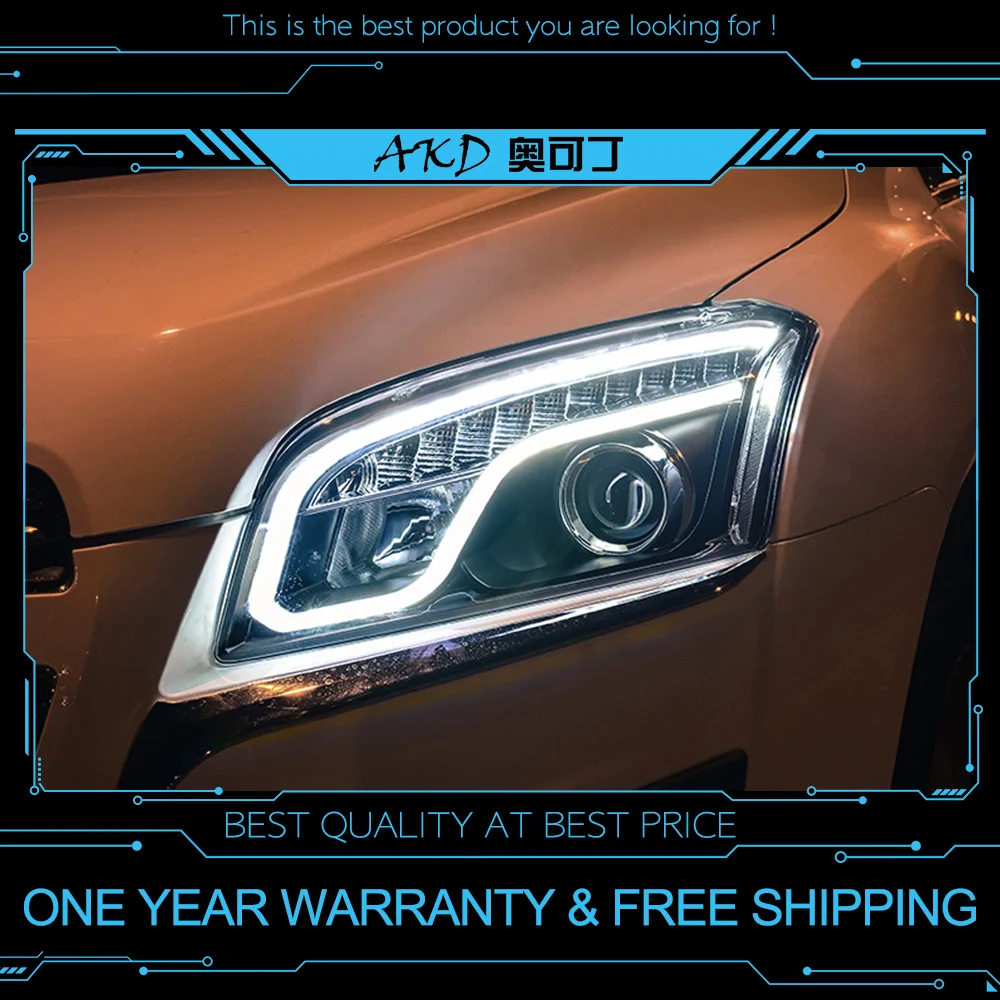 

AKD tuning cars Headlight For Chevrolet TRAX 2014-2016 Headlights LED DRL Running lights Bi-Xenon Beam Fog lights angel eyes